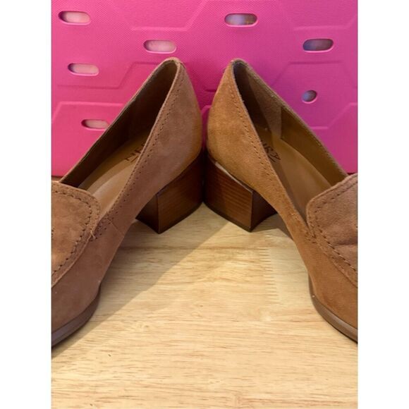 Naturalizer Trixie Block Heel Loafer - English Tea Brown Suede - Picture 6 of 9